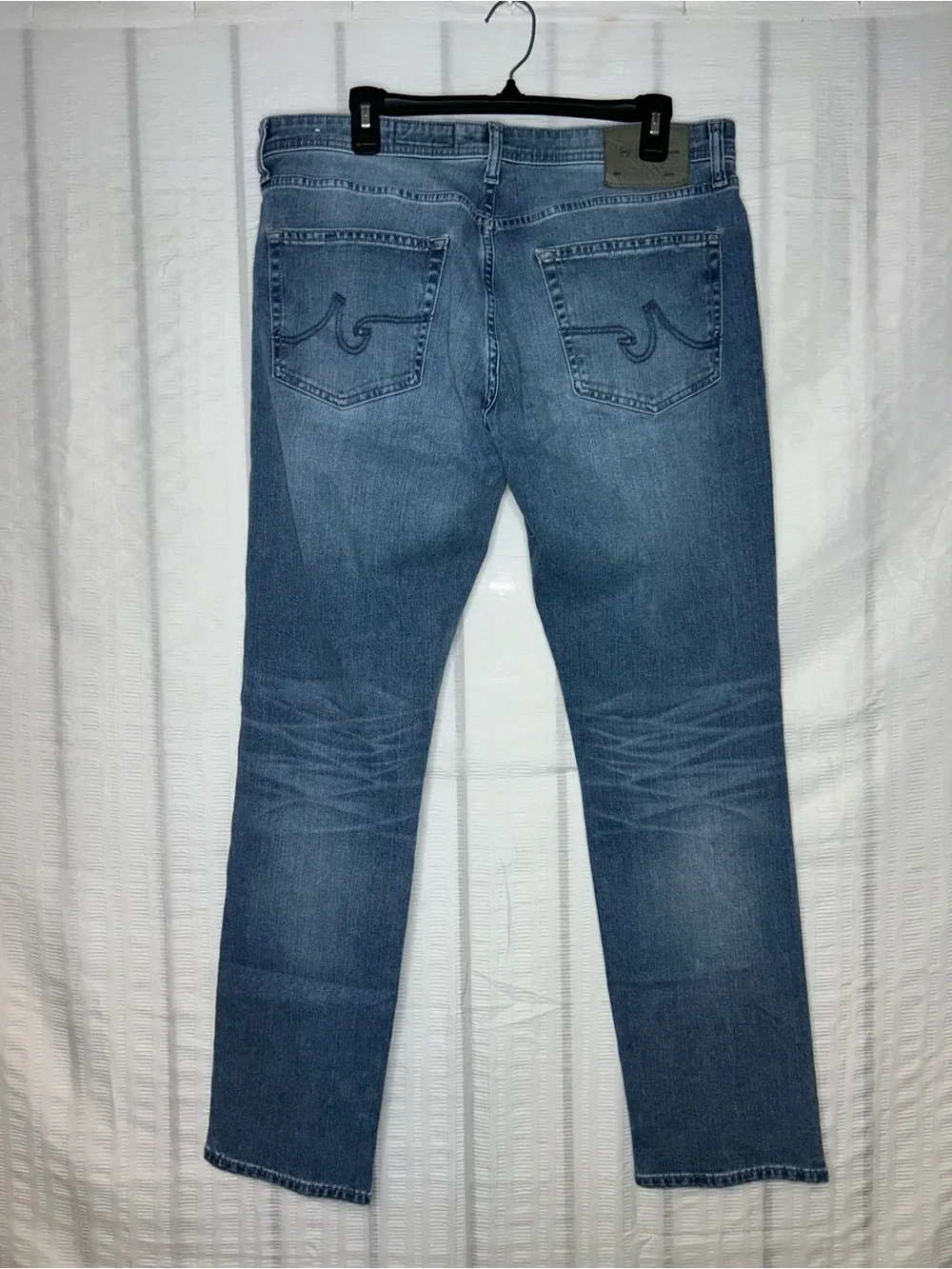 AG Adriano Goldschmied Everett Slim Straight Jeans Mens 36x32 Medium Wash Blue